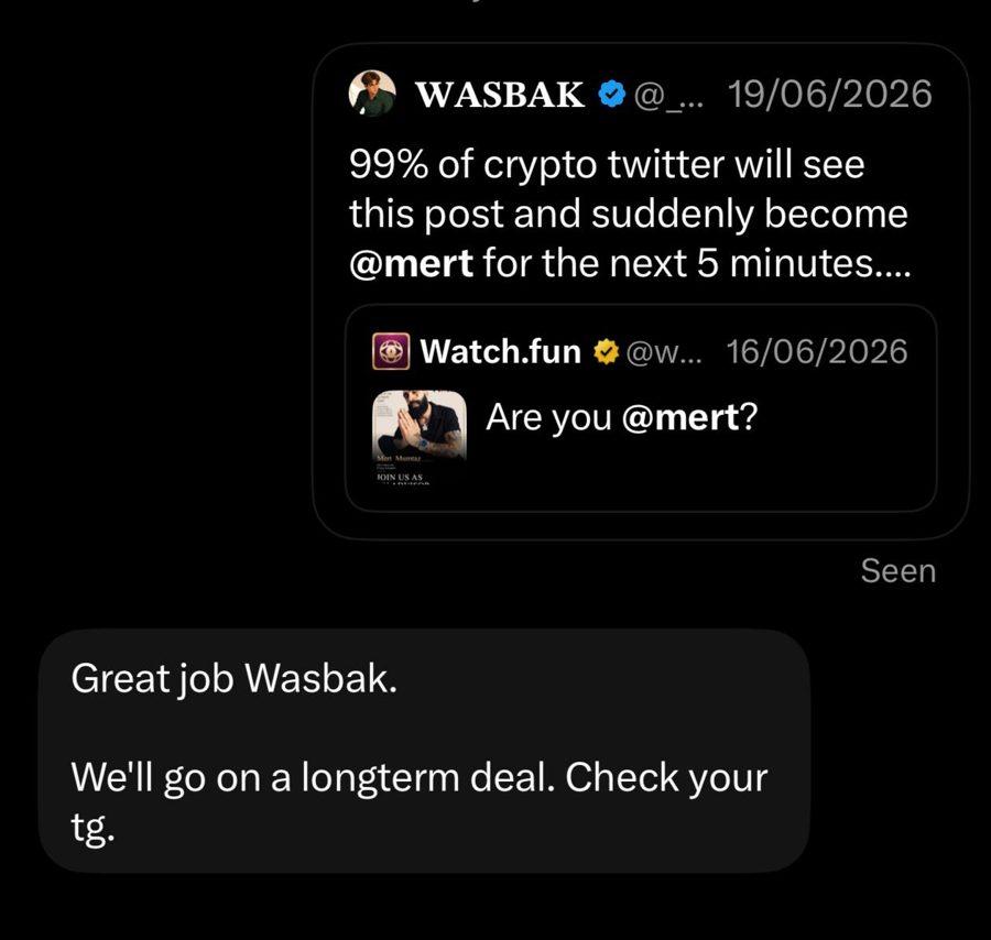 Screenshot of a message from a project I worked with